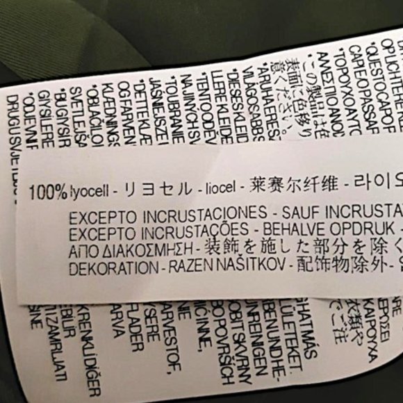 ZARA Forest Green Lyocell Womens Hi-Low Blouse White Pearl Cuffs L-Sleeve Collar - Picture 11 of 14